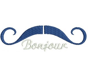 Stickdatei - Bonjour Moustache